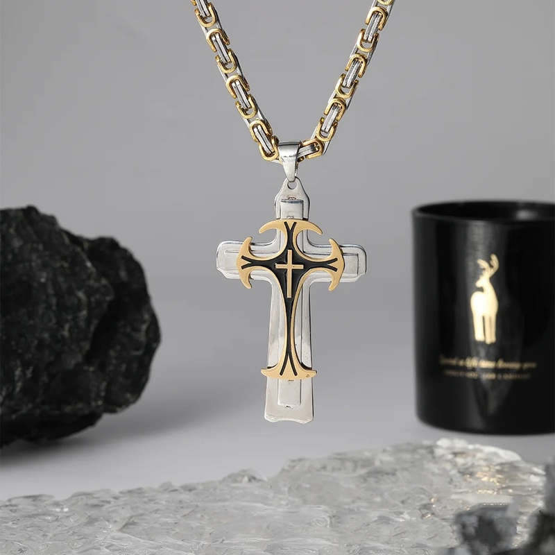 1 Piece Golden Jesus Theme Pendant