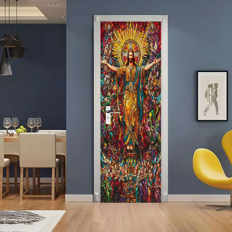 1pc 95.0x209.8cm Jesus Christian Themed Stickers