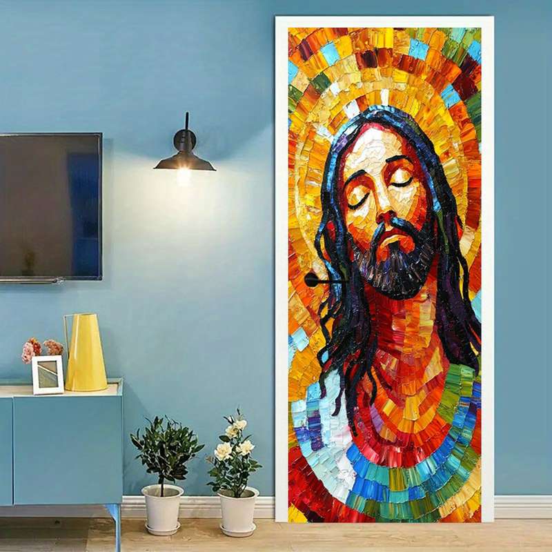 1pc 95.0x214.88cm Jesus Christian Themed Stickers