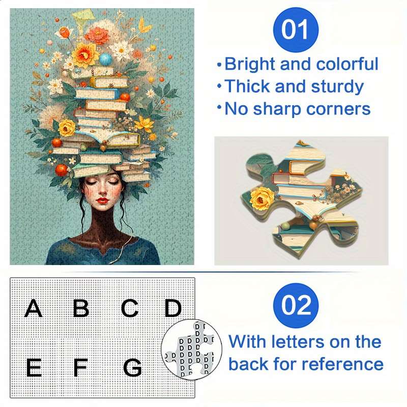 1000pcs Large Jigsaw Puzzle Senior Level White Paper Rectangle Shape Water-resist