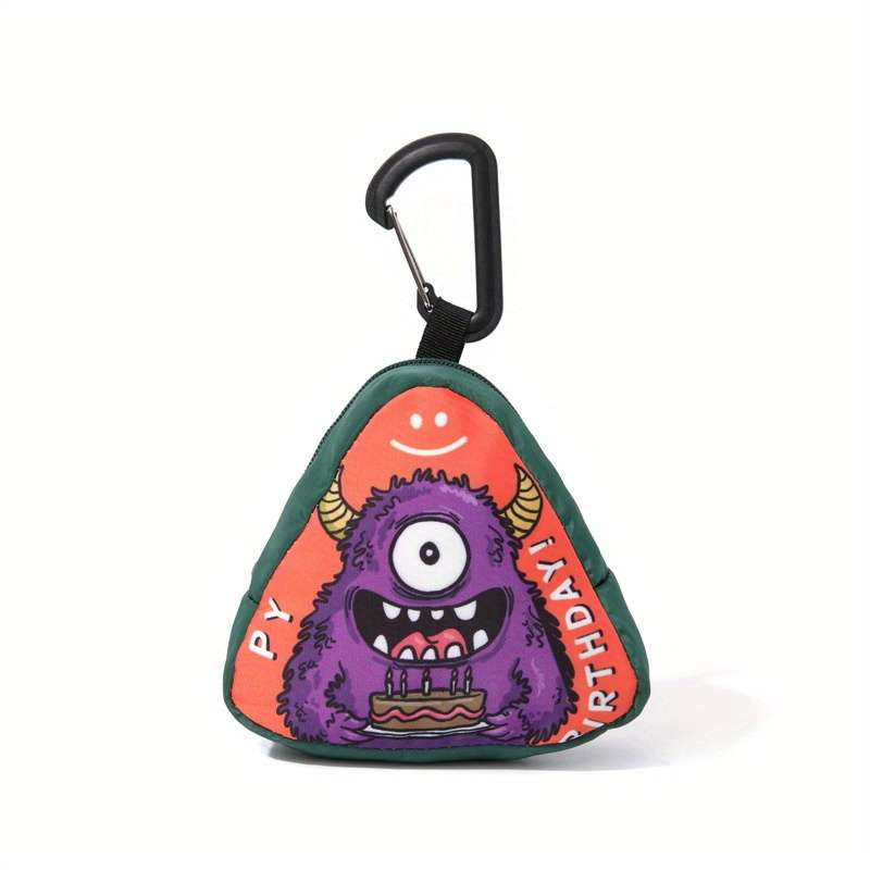 1pc Innovative Polyester Hip-Hop Mini Bag for Women Trendy Monster Face Design Coin Purse S