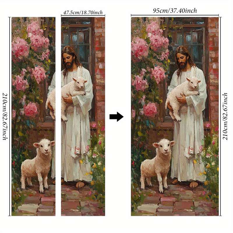 1pc 95.0x214.88cm Jesus Christian Themed Stickers