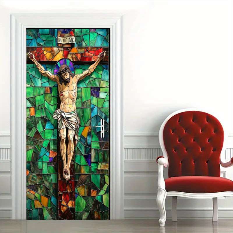1pc 95.0x209.8cm Jesus Christian Themed Stickers