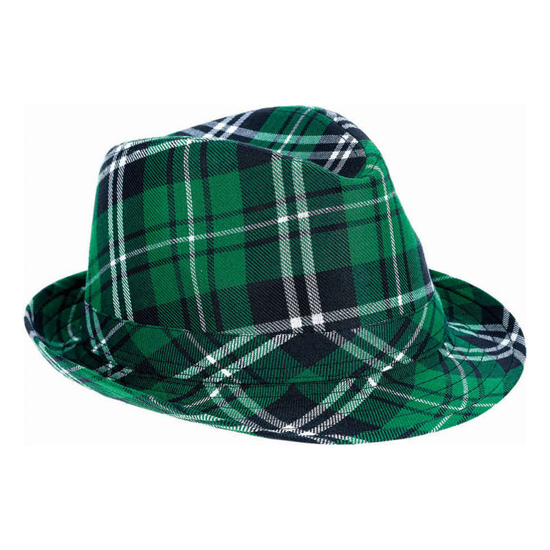 1pc St. Patrick'S Day Green Checkered Hat and Irish Party Accessories Set Men'S and Women'S Hats 1p