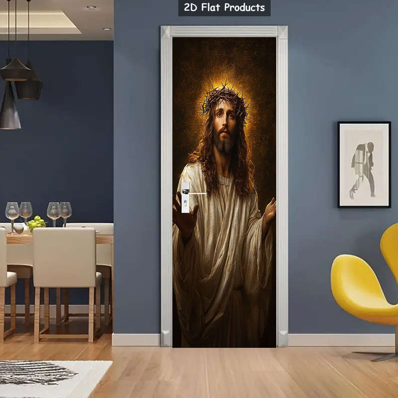 1pc 95.0x214.88cm Jesus Christian Themed Stickers