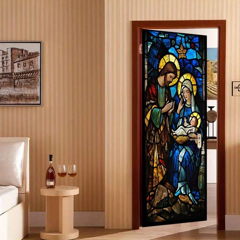 1pc 95.0x209.8cm Jesus Christian Themed Stickers