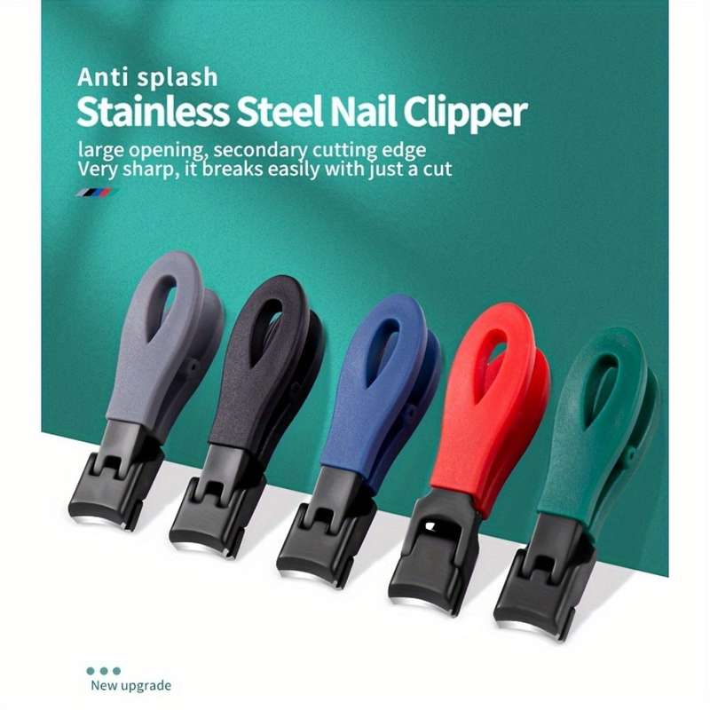 1pc Stainless Steel Nail Clipper for Thick  Hard Nails Large Opening Splash-Proof Design S