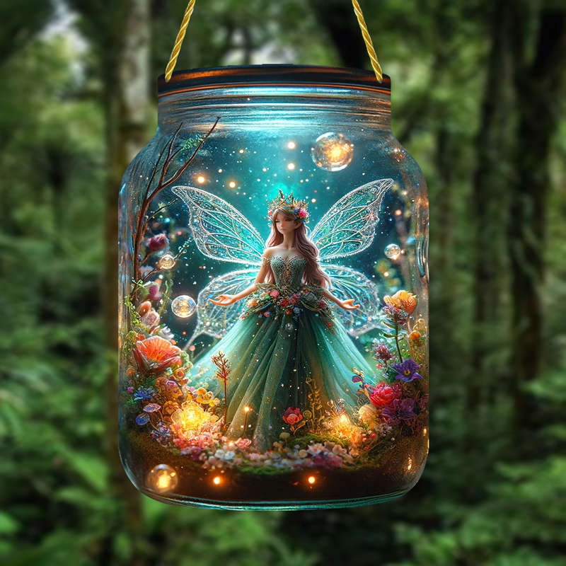 1pc 2D Flat   Acrylic Enchanted Forest Acrylic Sun Catcher- 12.45x 18.03cm Fairy Tale Glass