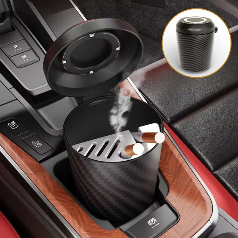 1pc Car Ashtray Portable Smokeless Car Ashtray Flame Retardant Cigarette Cup Container Cigar Ashtra