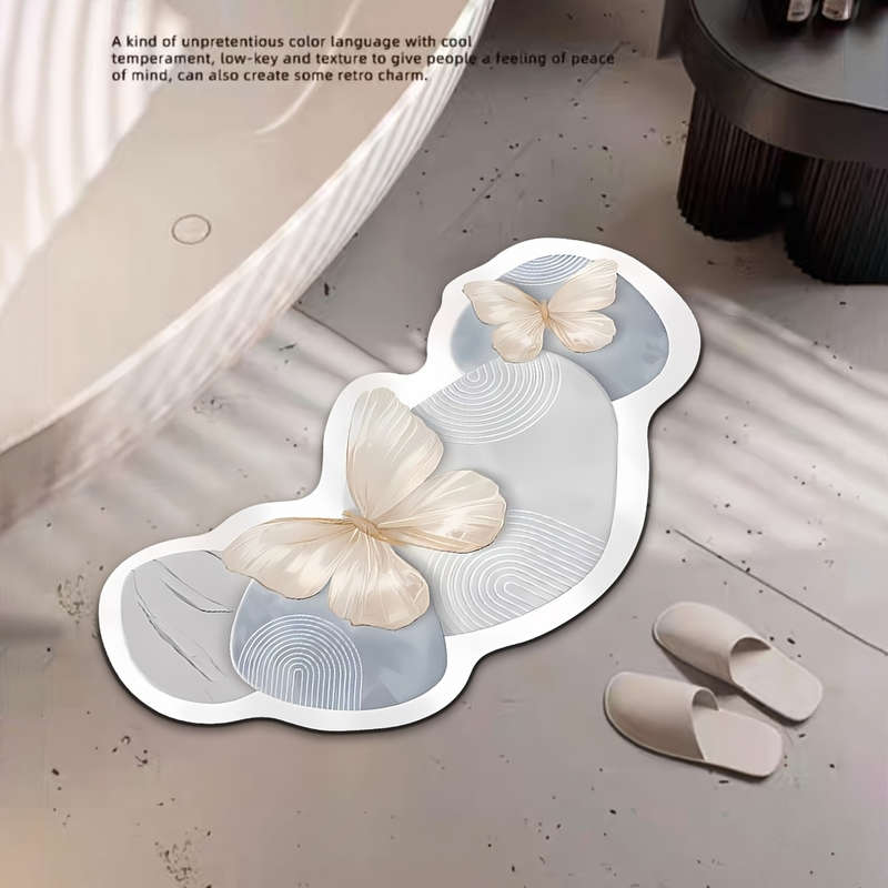 1Pc Cream Blue 40x70cm Floor Mat