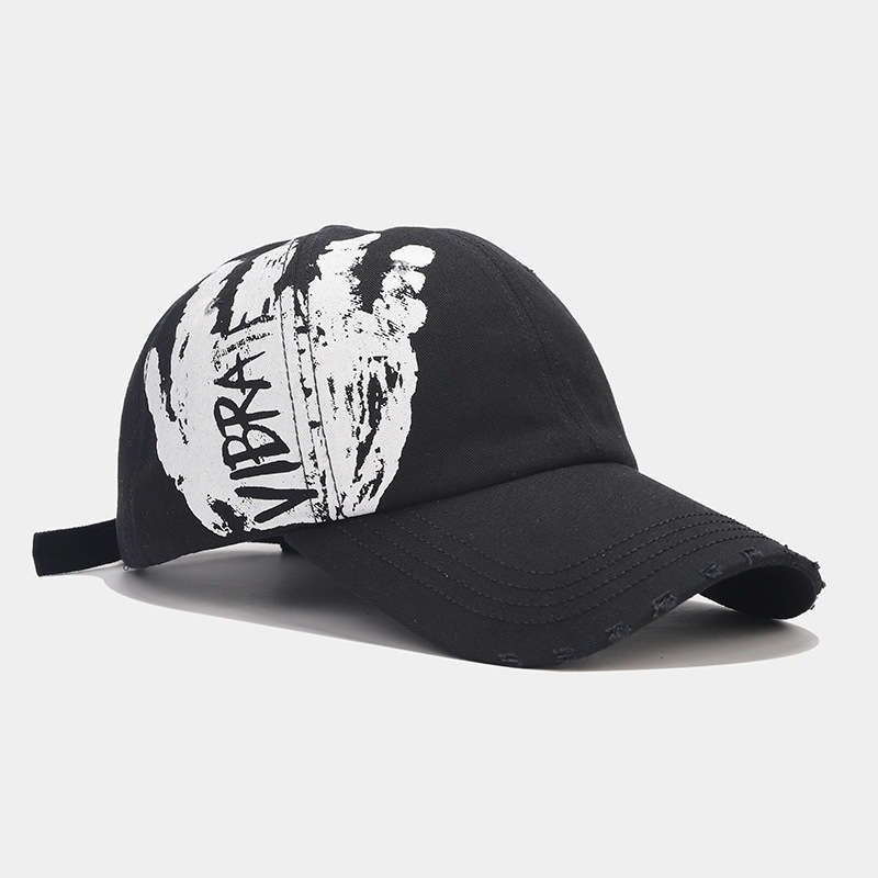 1pc Street Style Graffiti Baseball Caps Trendy Soft-Top Curved Brim 100% Polyester Hand-Washab