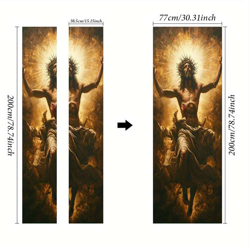 1pc 95.0x214.88cm Jesus Christian Themed Stickers