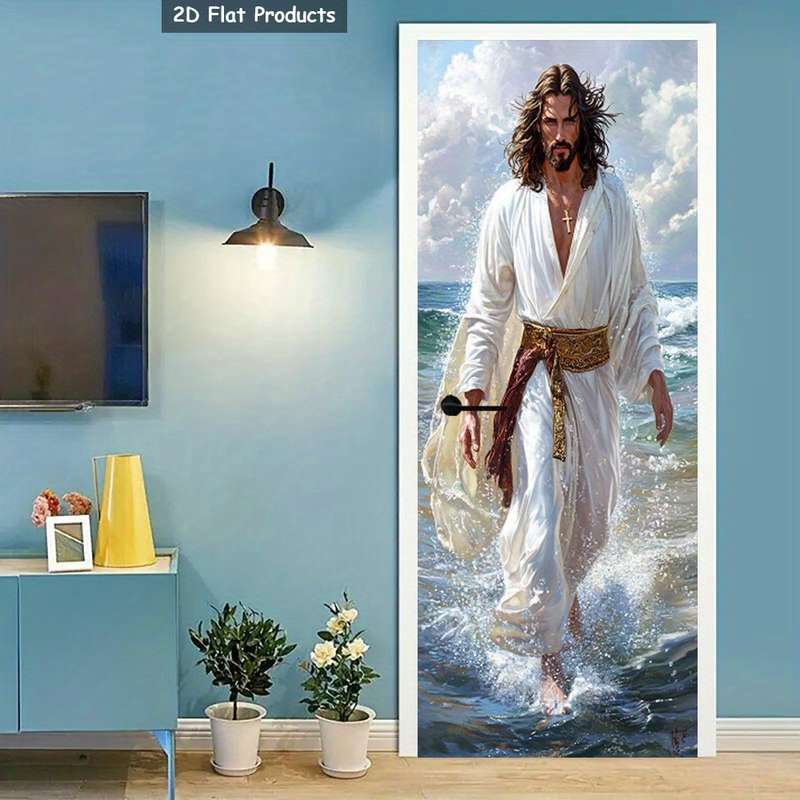 1pc 95.0x214.88cm Jesus Christian Themed Stickers