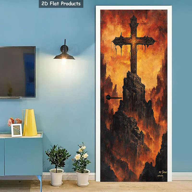 1pc 95.0x214.88cm Jesus Christian Themed Stickers