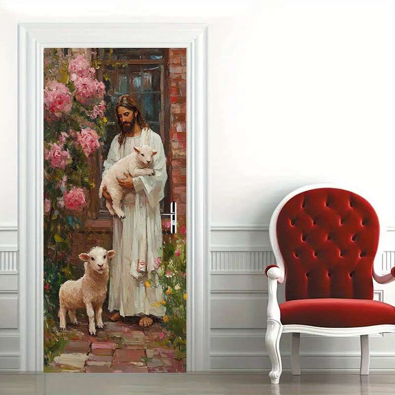 1pc 95.0x214.88cm Jesus Christian Themed Stickers