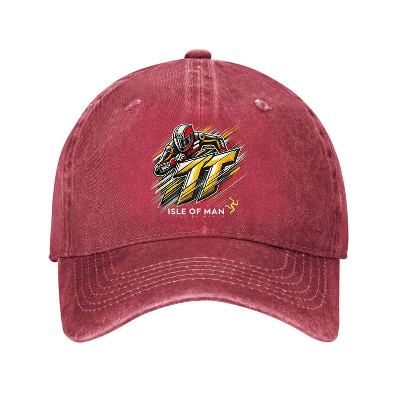 1pc Cotton Isle Of Man TT Baseball Cap Adjustable Lightweight Curved Brim Dad Hat Perfect For Outd