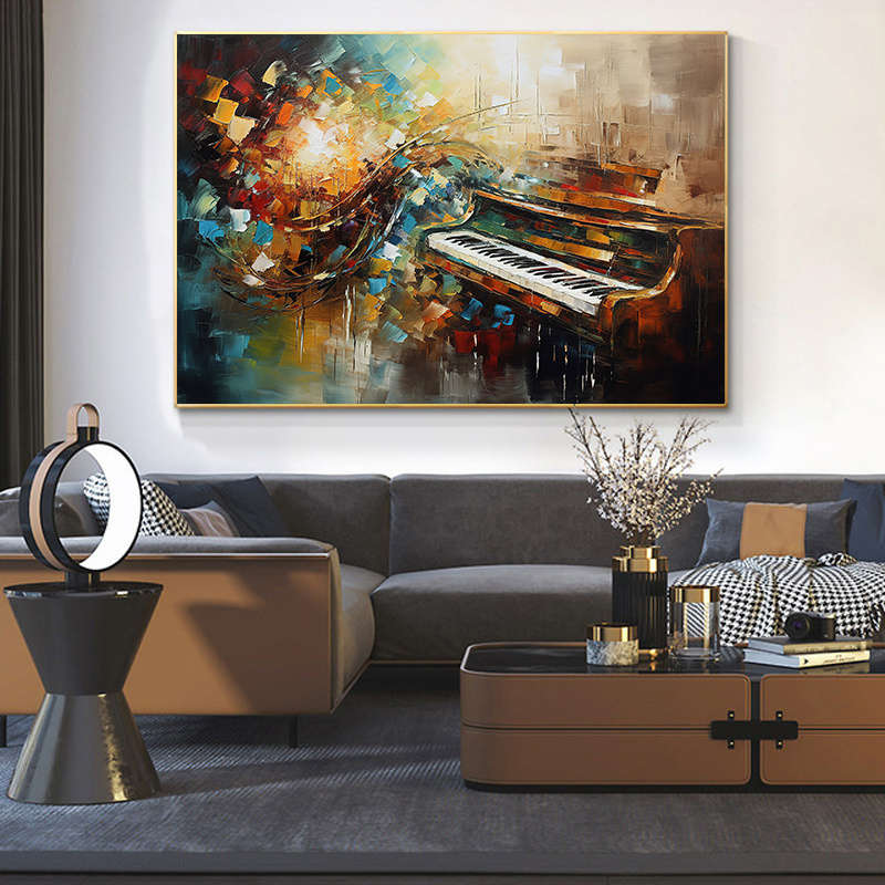 1pc  Modern Abstract Piano Wall Art  Modern Abstract Piano Wall Art Frameless Colorful Can