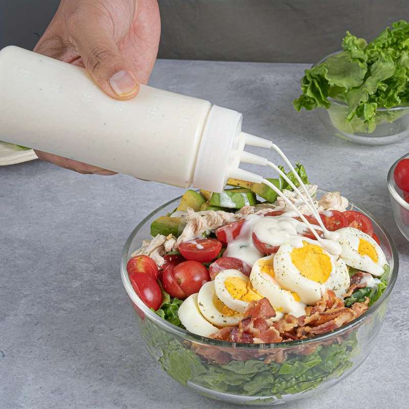 2pcs Multi-Color Squeeze Bottles for Sauces Oils Kitchen Condiment Dispensers with Measurem