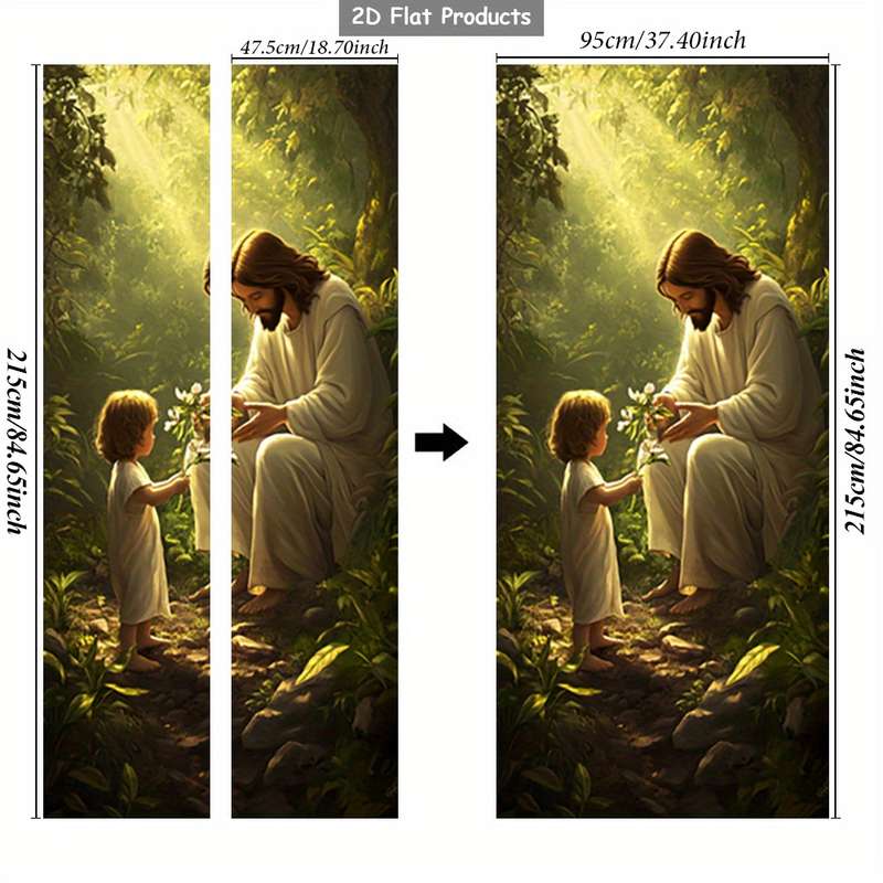 1pc 95.0x209.8cm Jesus Christian Themed Stickers