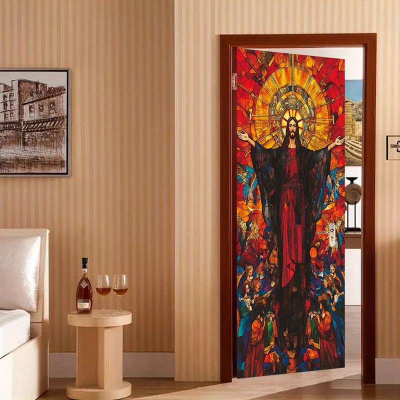 1pc 95.0x209.8cm Jesus Christian Themed Stickers