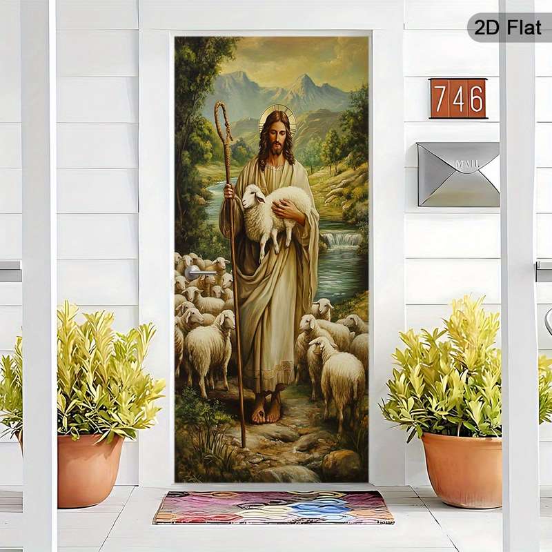 1pc 30.3x78.7 inches   77x200 cm   Jesus Christian Themed Stickers