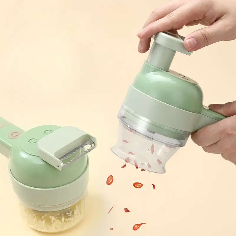 Handheld Electric Food Cutter Set with Rechargeable Lithium Battery, USB Charging, Stainless Steel B