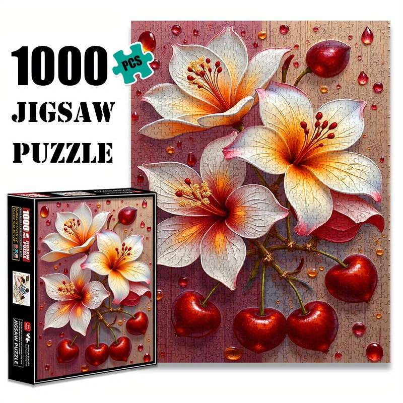1000pcs Cherry Blossom Jigsaw Puzzle Scratch Water Resistant Advanced Skill Leve