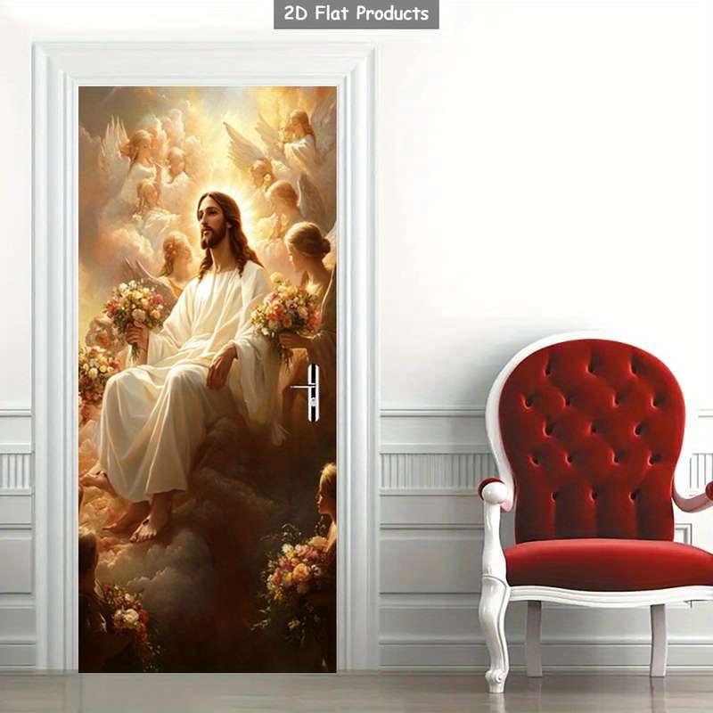 1pc 95.0x209.8cm Jesus Christian Themed Stickers