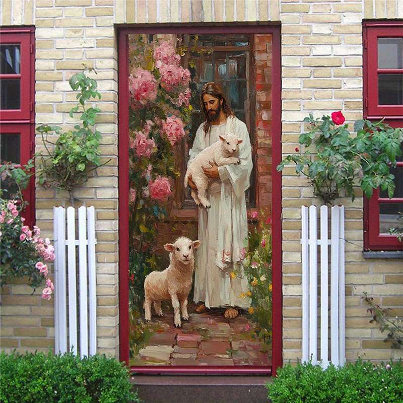 1pc 95.0x214.88cm Jesus Christian Themed Stickers
