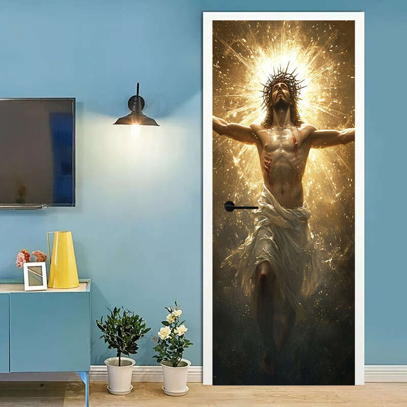 1pc 95.0x214.88cm Jesus Christian Themed Stickers
