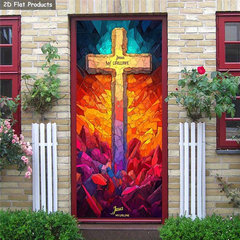 1pc 95.0x214.88cm Jesus Christian Themed Stickers