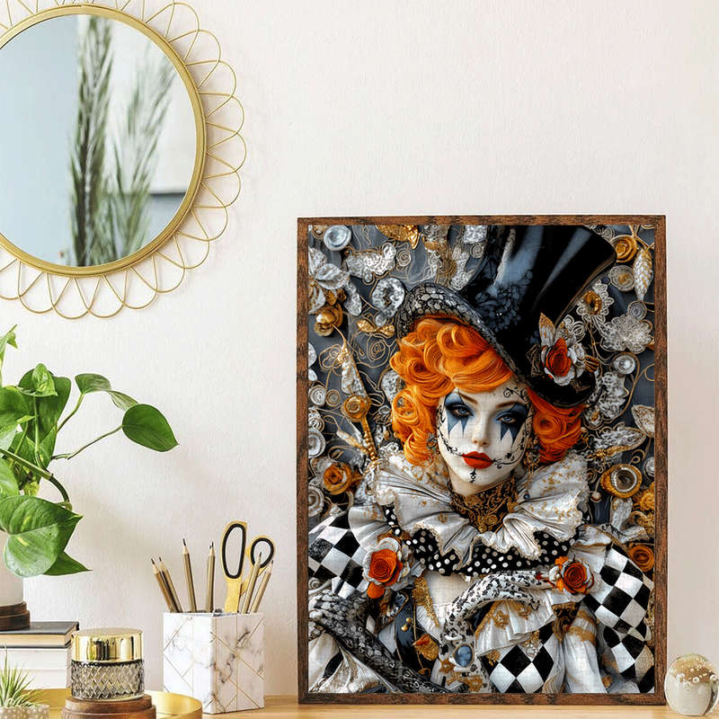 1000pcs Large Jigsaw Puzzle Vintage Clown-Themed Paper-Based Puzzle Toy for Adults
