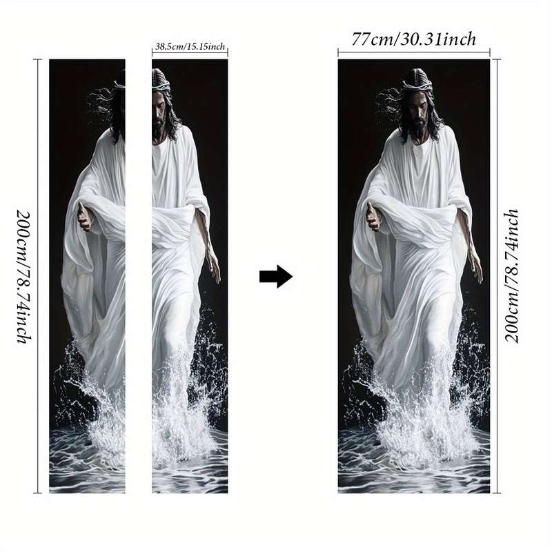 1pc 95.0x209.8cm Jesus Christian Themed Stickers