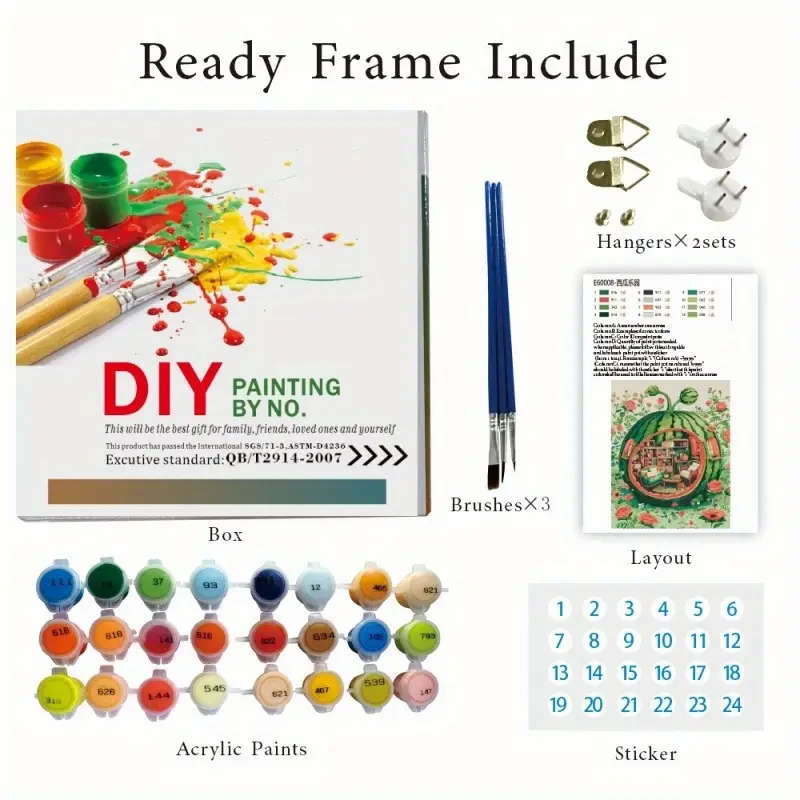 1pc Paint by Numbers for Adults Owl Canvas Kit 40.64x50.8cm Frameless Acrylic Painting for Beginners