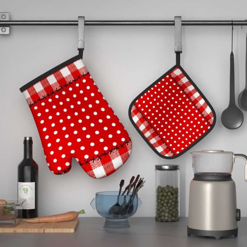 2pcs 26.92x17.02 cm Heat Resistant Oven Mitts And Potholders