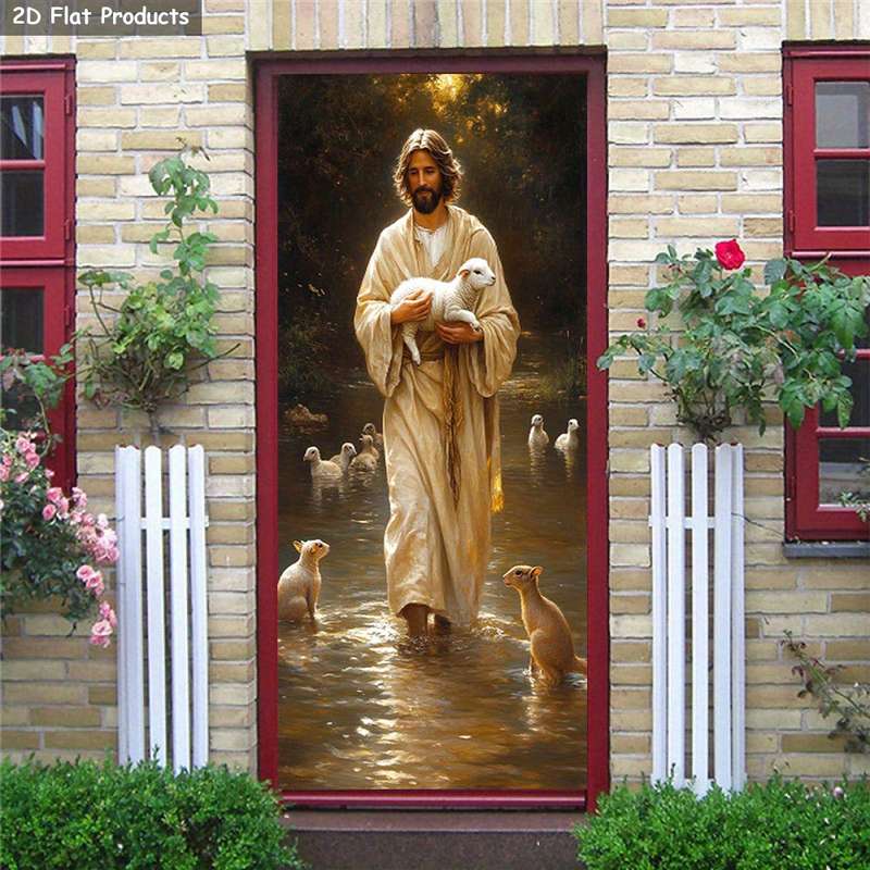 1pc 95.0x214.88cm Jesus Christian Themed Stickers