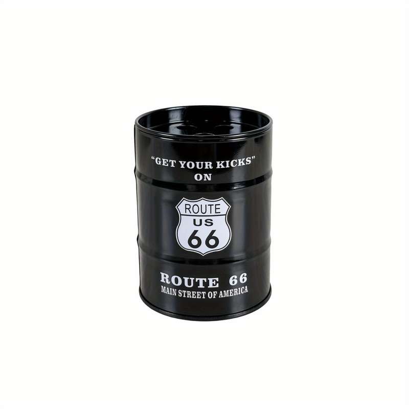 1pc Vintage Route 66 Metal Ashtray Retro Rectangular Decorative Tin with "Get Your Kicks" Des