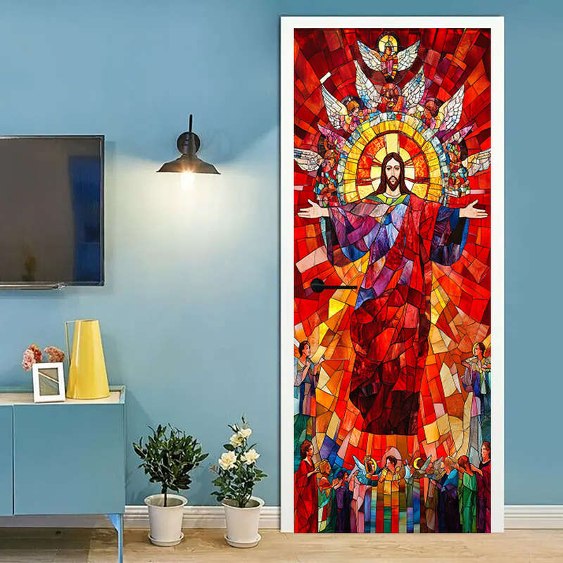 1pc 95.0x209.8cm Jesus Christian Themed Stickers