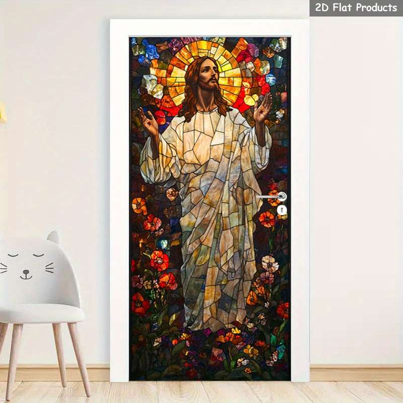 1pc 95.0x209.8cm Jesus Christian Themed Stickers