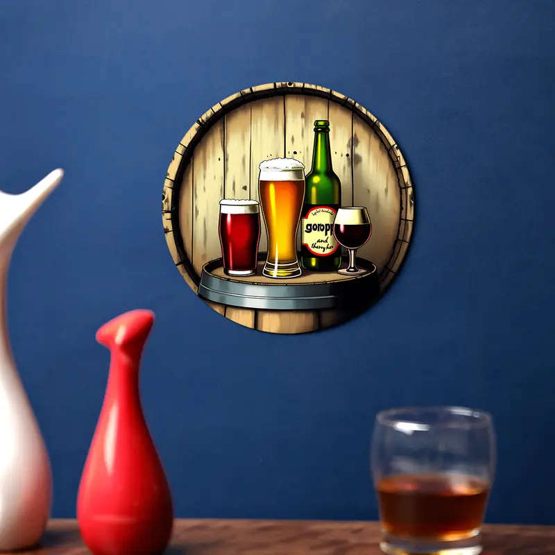 1 8" Round Beer Decorative Sign