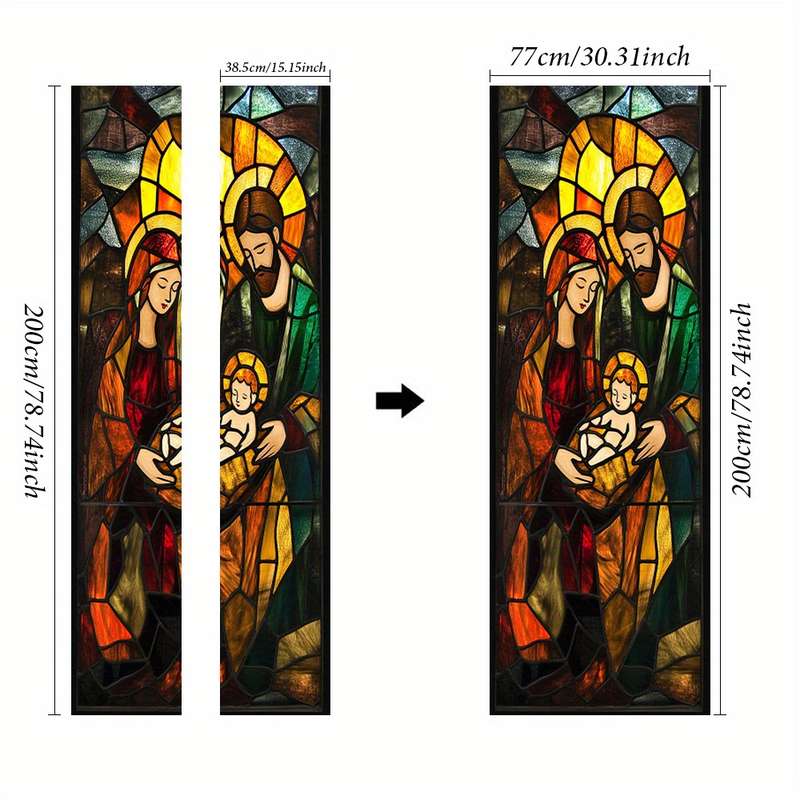 1pc 95.0x209.8cm Jesus Christian Themed Stickers
