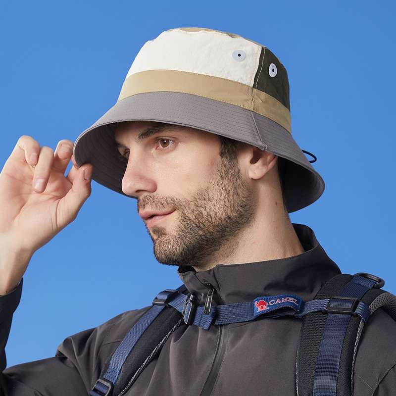 1pc Lightweight Quick-Dry Breathable Bucket Hat for Couples Stylish Color Block Design Adjus