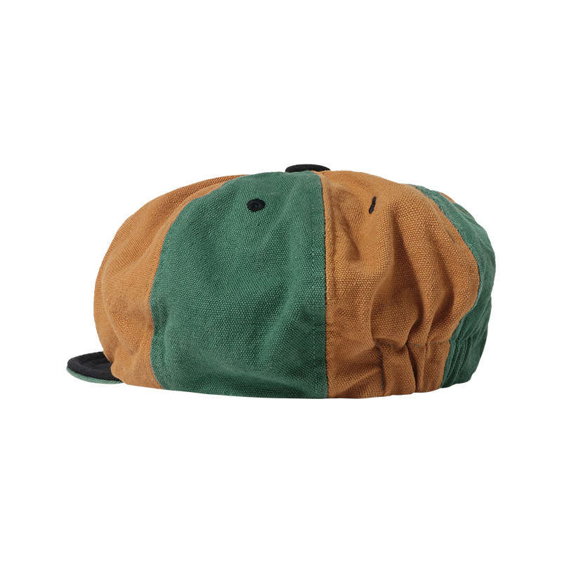 1pc Vintage-Inspired Two-Tone Beret Cap Adjustable Lightweight Painter Hat with Soft Brim Hand-