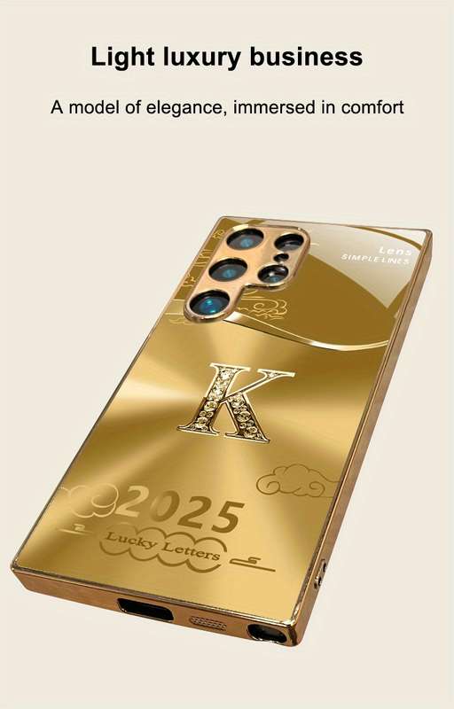 1pc Golden For Samsung Galaxy A52 Phone Cases