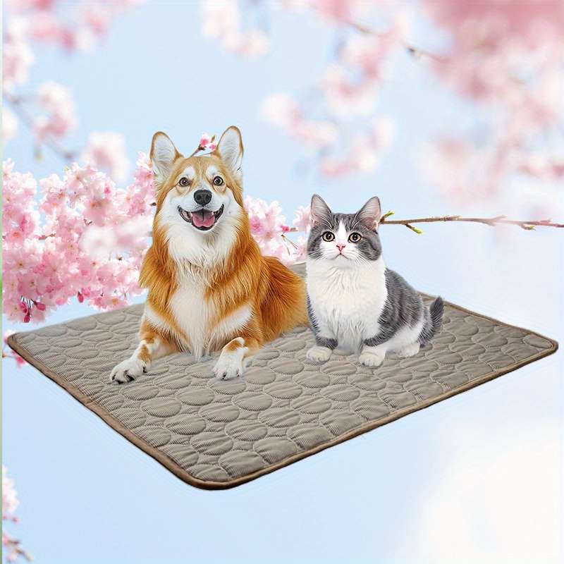 1piece Ice Sliky Fiber Fabric Cooling Mat Coffee Color Cooling Pad 70 x 55 cm