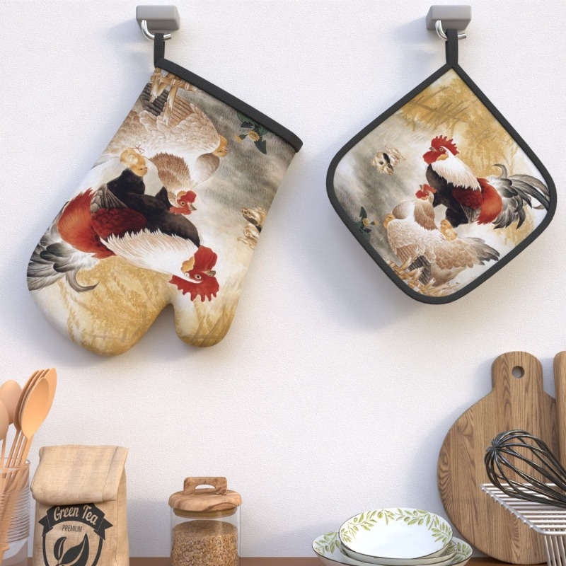 2pcs 26.92x17.02 cm Heat Resistant Oven Mitts And Potholders