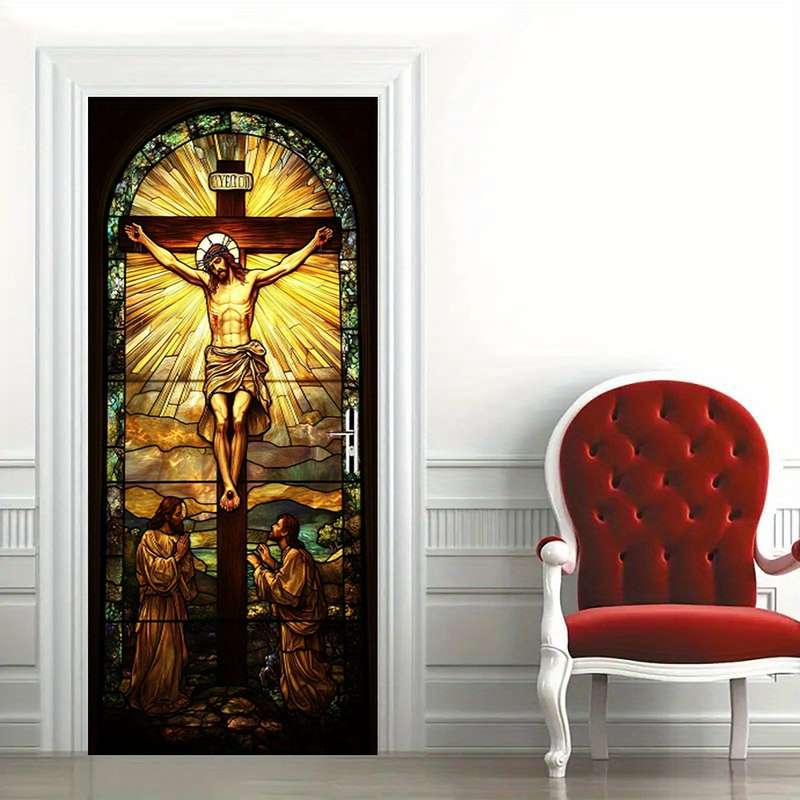1pc 95.0x214.88cm Jesus Christian Themed Stickers