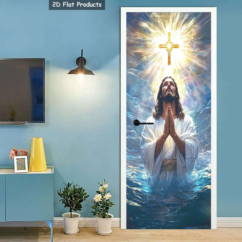 1pc 95.0x214.88cm Jesus Christian Themed Stickers