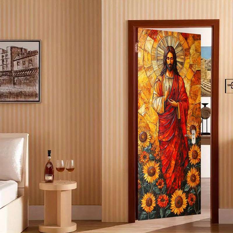 1pc 95.0x214.88cm Jesus Christian Themed Stickers