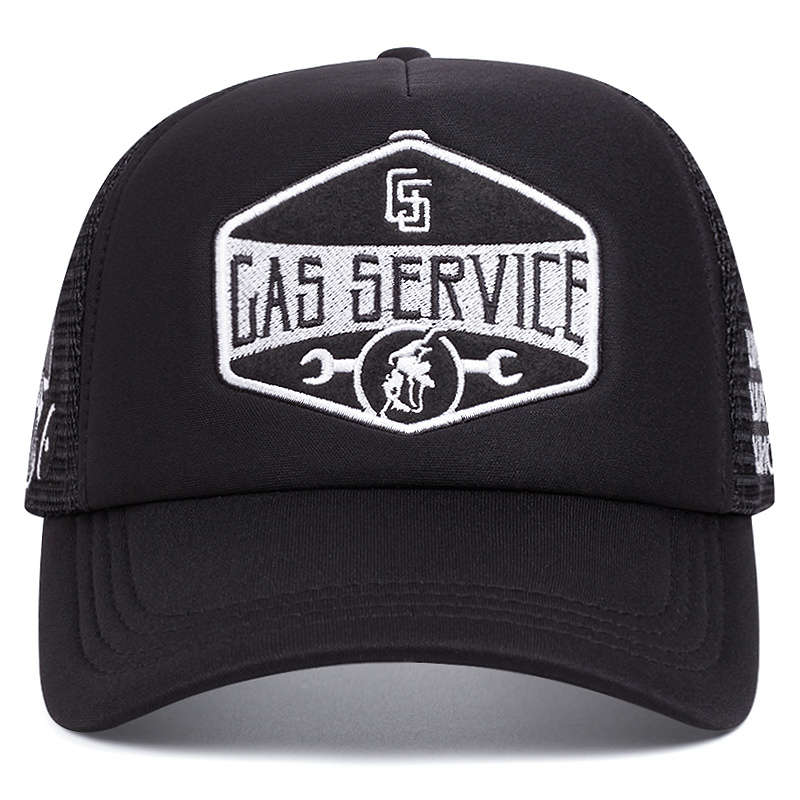 1pc Gas Service Logo Baseball Cap Breathable Polyester Mesh Back Snapback Hat Adjustable Fit